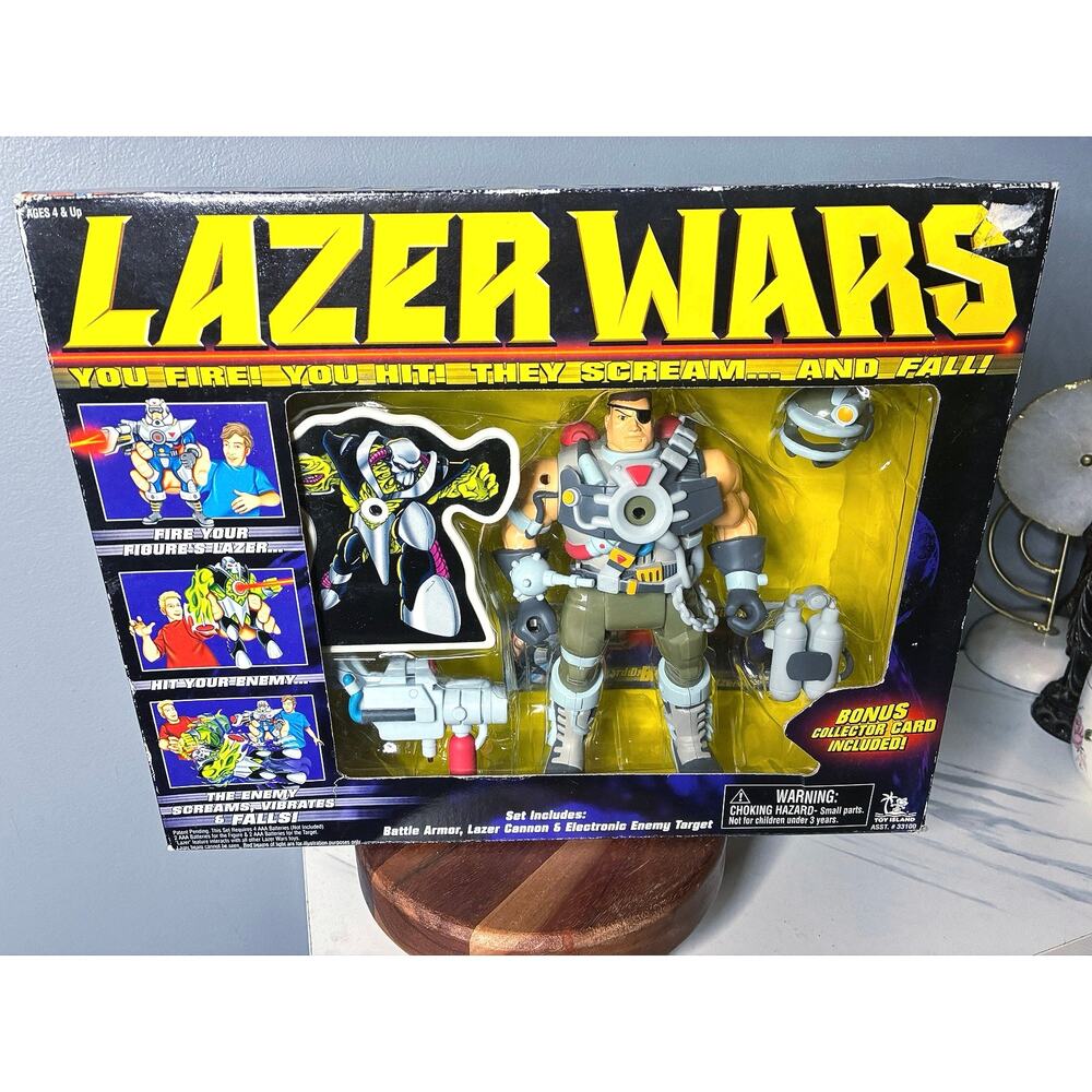 Vintage 1990s Lazer Wars Battle Armor Set Toy Island Sealed Box